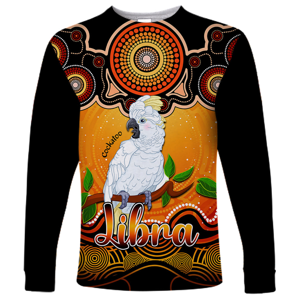 personalised-australia-libra-cockatoo-zodiac-long-sleeve-shirt-auz-astrology-aboriginal-red