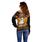 personalised-australia-libra-cockatoo-zodiac-off-shoulder-sweater-auz-astrology-aboriginal-red