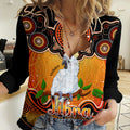 Personalised Australia Libra Cockatoo Zodiac Women Casual Shirt Auz Astrology Aboriginal - Red LT9