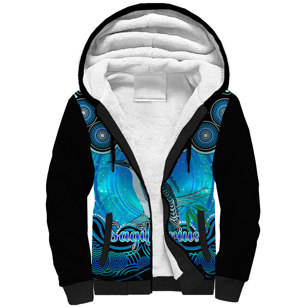 personalised-australia-sagittarius-kookaburra-zodiac-sherpa-hoodie-auz-astrology-aboriginal-aqua