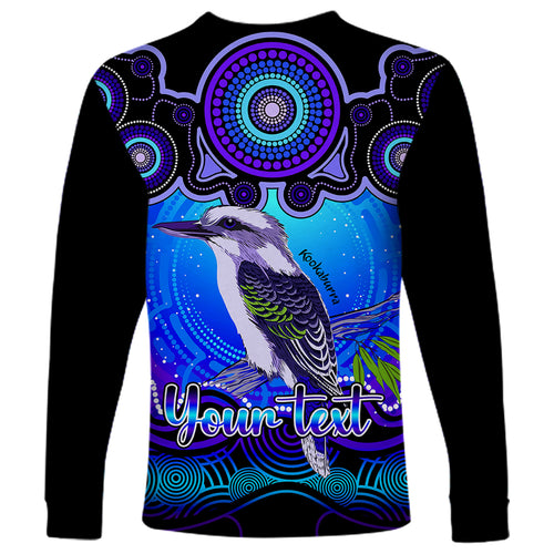 personalised-australia-sagittarius-kookaburra-zodiac-long-sleeve-shirt-auz-astrology-aboriginal-blue