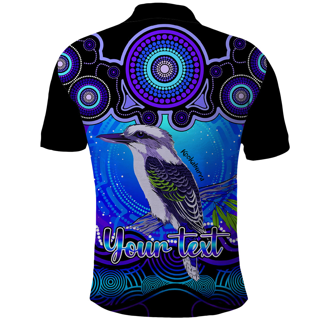 personalised-australia-sagittarius-kookaburra-zodiac-polo-shirt-auz-astrology-aboriginal-blue