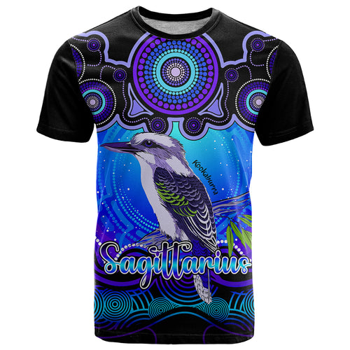personalised-australia-sagittarius-kookaburra-zodiac-t-shirt-auz-astrology-aboriginal-blue