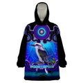 personalised-australia-sagittarius-kookaburra-zodiac-wearable-blanket-hoodie-auz-astrology-aboriginal-blue