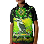 personalised-australia-sagittarius-kookaburra-zodiac-kid-polo-shirt-auz-astrology-aboriginal-green