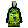 personalised-australia-sagittarius-kookaburra-zodiac-wearable-blanket-hoodie-auz-astrology-aboriginal-green