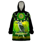 personalised-australia-sagittarius-kookaburra-zodiac-wearable-blanket-hoodie-auz-astrology-aboriginal-green