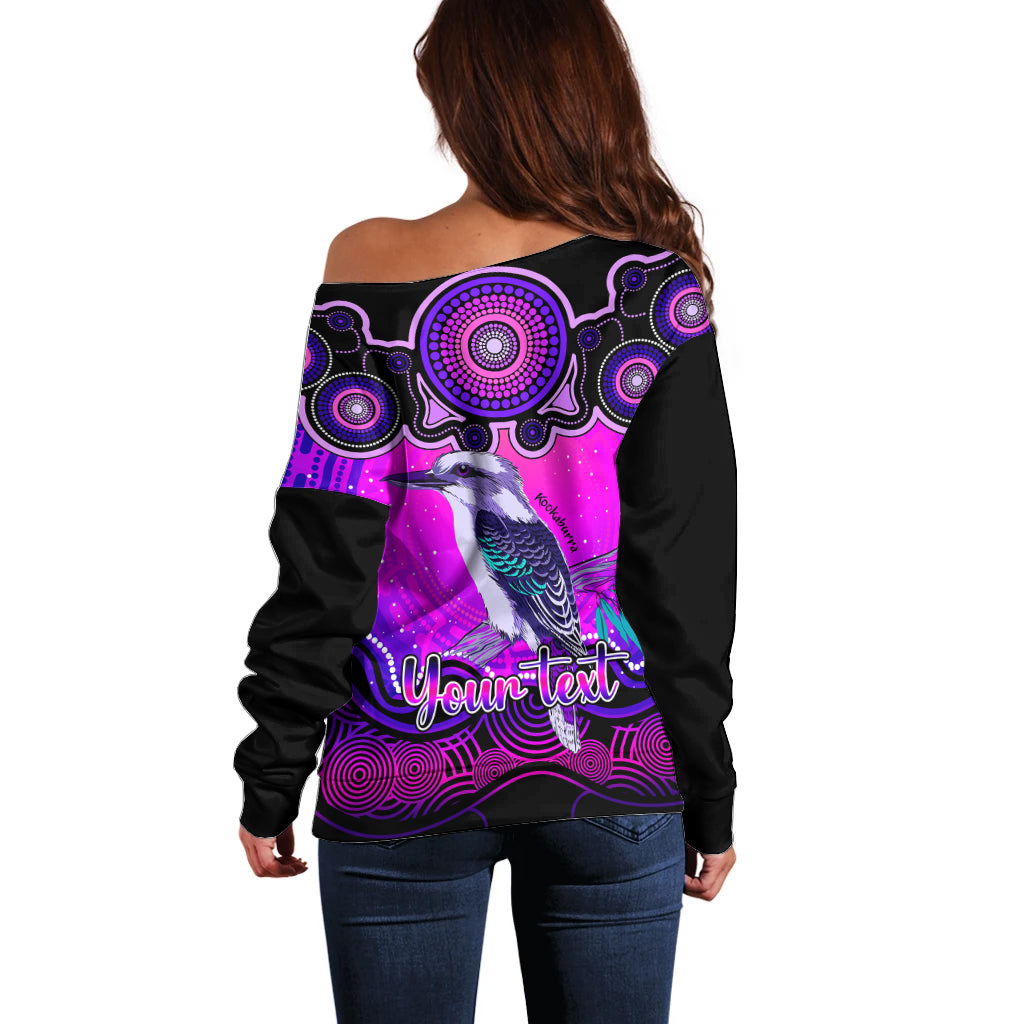 personalised-australia-sagittarius-kookaburra-zodiac-off-shoulder-sweater-auz-astrology-aboriginal-magenta