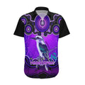 personalised-australia-sagittarius-kookaburra-zodiac-hawaiian-shirt-auz-astrology-aboriginal-purple