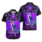 personalised-australia-sagittarius-kookaburra-zodiac-hawaiian-shirt-auz-astrology-aboriginal-purple