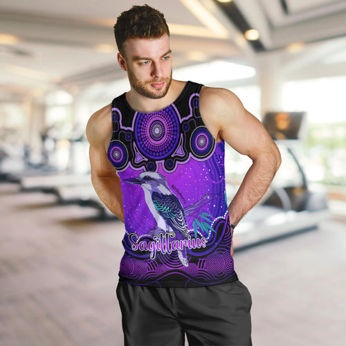personalised-australia-sagittarius-kookaburra-zodiac-men-tank-top-auz-astrology-aboriginal-purple