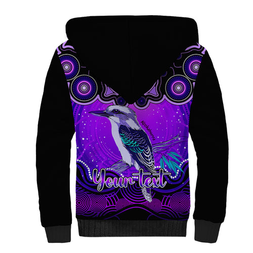 personalised-australia-sagittarius-kookaburra-zodiac-sherpa-hoodie-auz-astrology-aboriginal-purple