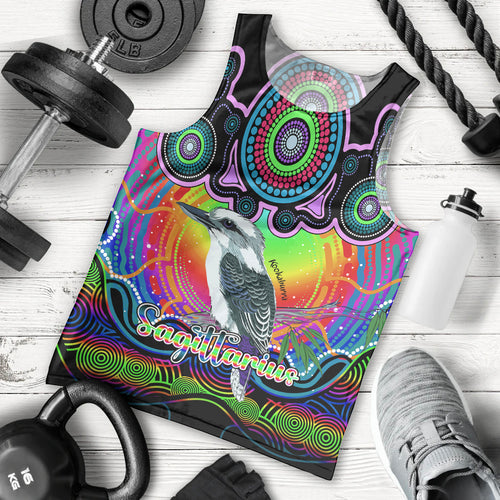 personalised-australia-sagittarius-kookaburra-zodiac-men-tank-top-auz-astrology-aboriginal-rainbow