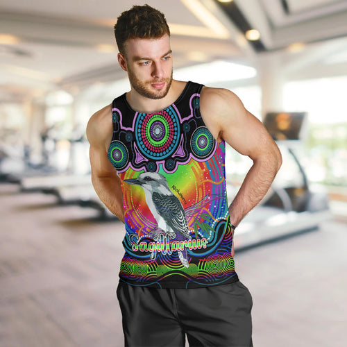 personalised-australia-sagittarius-kookaburra-zodiac-men-tank-top-auz-astrology-aboriginal-rainbow