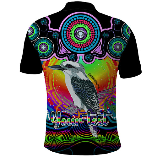personalised-australia-sagittarius-kookaburra-zodiac-polo-shirt-auz-astrology-aboriginal-rainbow