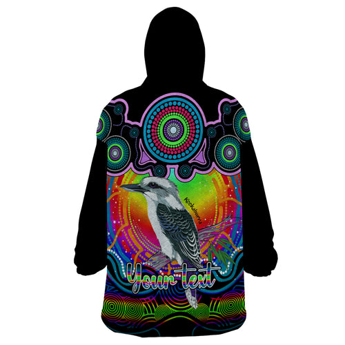 personalised-australia-sagittarius-kookaburra-zodiac-wearable-blanket-hoodie-auz-astrology-aboriginal-rainbow