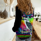 Personalised Australia Sagittarius Kookaburra Zodiac Women Casual Shirt Auz Astrology Aboriginal - Rainbow LT9