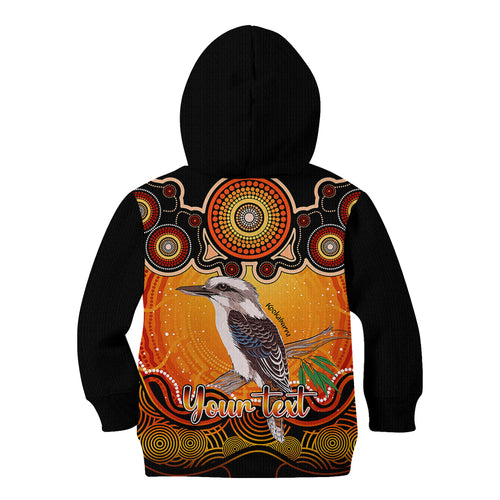 personalised-australia-sagittarius-kookaburra-zodiac-kid-hoodie-auz-astrology-aboriginal-red
