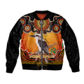 personalised-australia-sagittarius-kookaburra-zodiac-sleeve-zip-bomber-jacket-auz-astrology-aboriginal-red