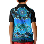 personalised-australia-scorpio-tarantulas-spider-zodiac-kid-polo-shirt-auz-astrology-aboriginal-aqua