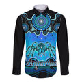 personalised-australia-scorpio-tarantulas-spider-zodiac-long-sleeve-button-shirt-auz-astrology-aboriginal-aqua