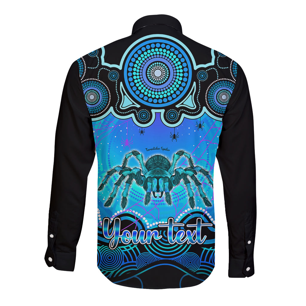 personalised-australia-scorpio-tarantulas-spider-zodiac-long-sleeve-button-shirt-auz-astrology-aboriginal-aqua