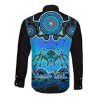 personalised-australia-scorpio-tarantulas-spider-zodiac-long-sleeve-button-shirt-auz-astrology-aboriginal-aqua
