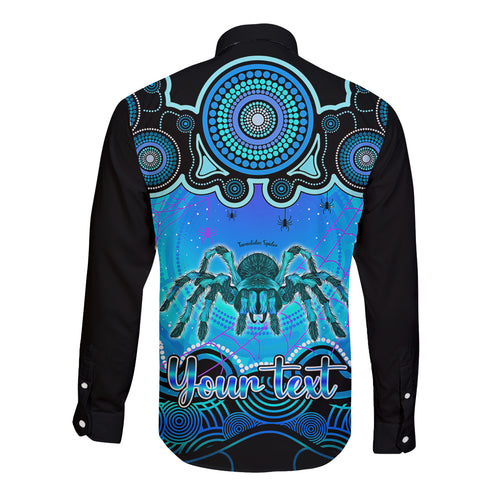 personalised-australia-scorpio-tarantulas-spider-zodiac-long-sleeve-button-shirt-auz-astrology-aboriginal-aqua