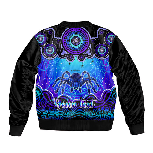 personalised-australia-scorpio-tarantulas-spider-zodiac-bomber-jacket-auz-astrology-aboriginal-blue