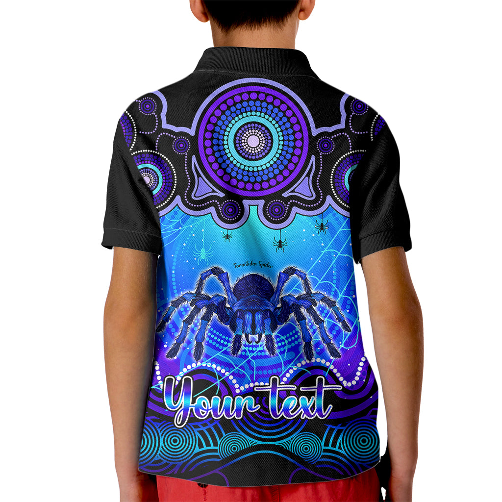 personalised-australia-scorpio-tarantulas-spider-zodiac-kid-polo-shirt-auz-astrology-aboriginal-blue