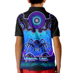 personalised-australia-scorpio-tarantulas-spider-zodiac-kid-polo-shirt-auz-astrology-aboriginal-blue
