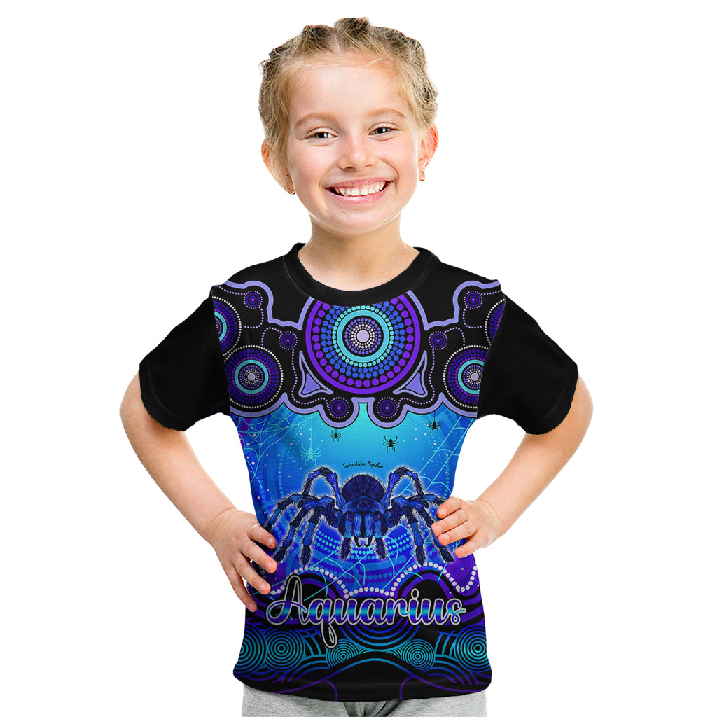 personalised-australia-scorpio-tarantulas-spider-zodiac-kid-t-shirt-auz-astrology-aboriginal-blue