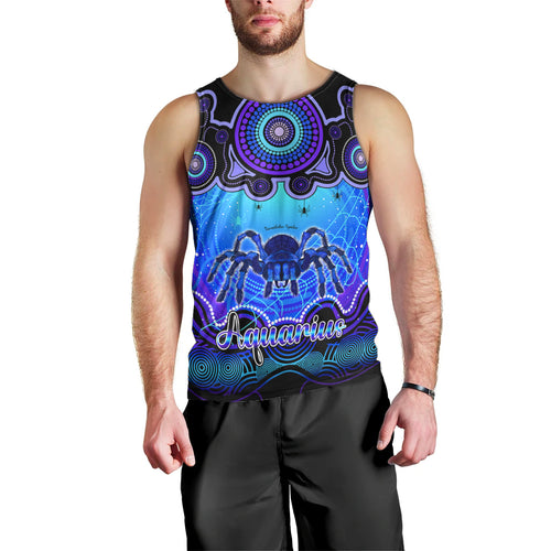 personalised-australia-scorpio-tarantulas-spider-zodiac-men-tank-top-auz-astrology-aboriginal-blue