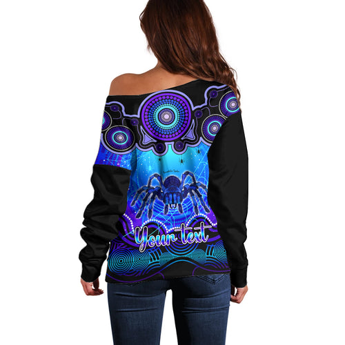 personalised-australia-scorpio-tarantulas-spider-zodiac-off-shoulder-sweater-auz-astrology-aboriginal-blue