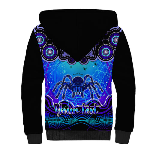 personalised-australia-scorpio-tarantulas-spider-zodiac-sherpa-hoodie-auz-astrology-aboriginal-blue