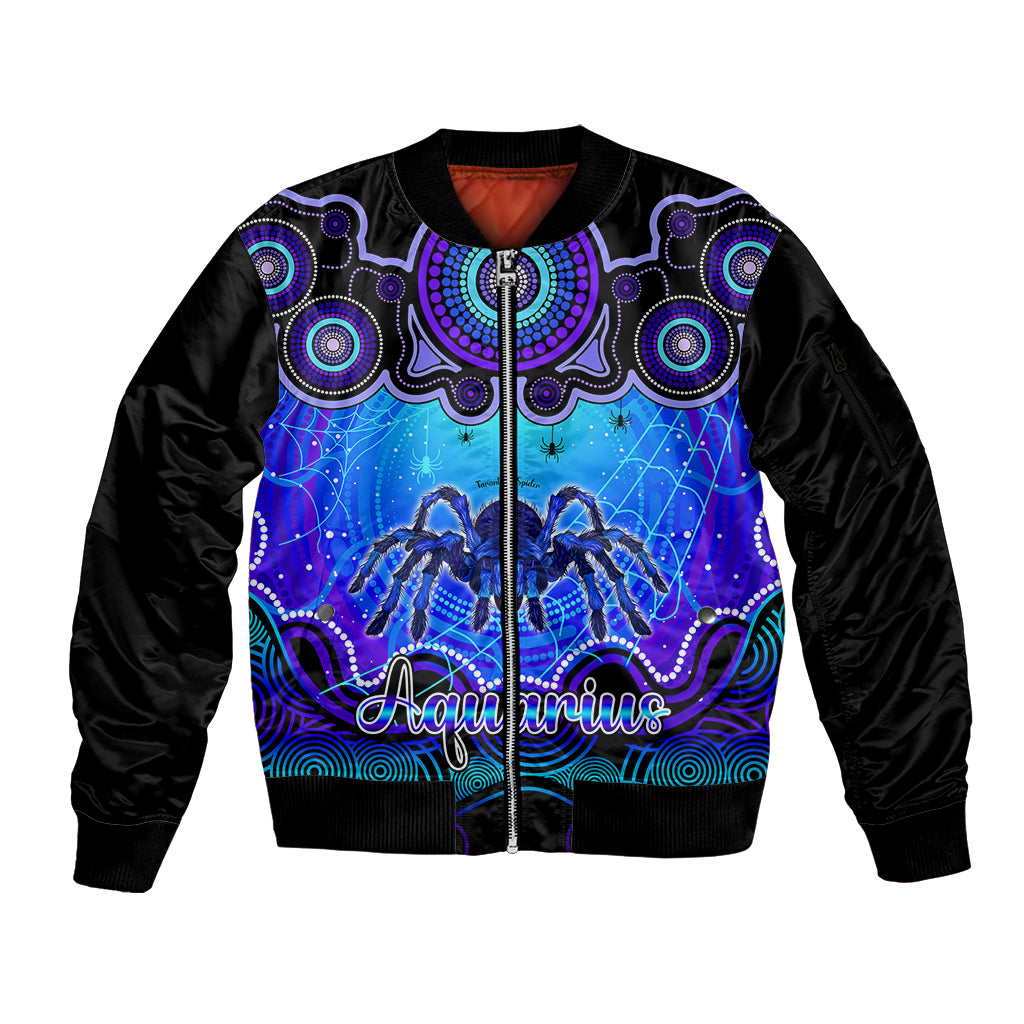 personalised-australia-scorpio-tarantulas-spider-zodiac-sleeve-zip-bomber-jacket-auz-astrology-aboriginal-blue