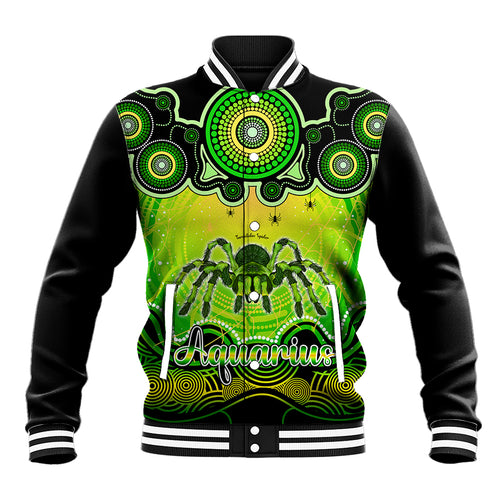 personalised-australia-scorpio-tarantulas-spider-zodiac-baseball-jacket-auz-astrology-aboriginal-green