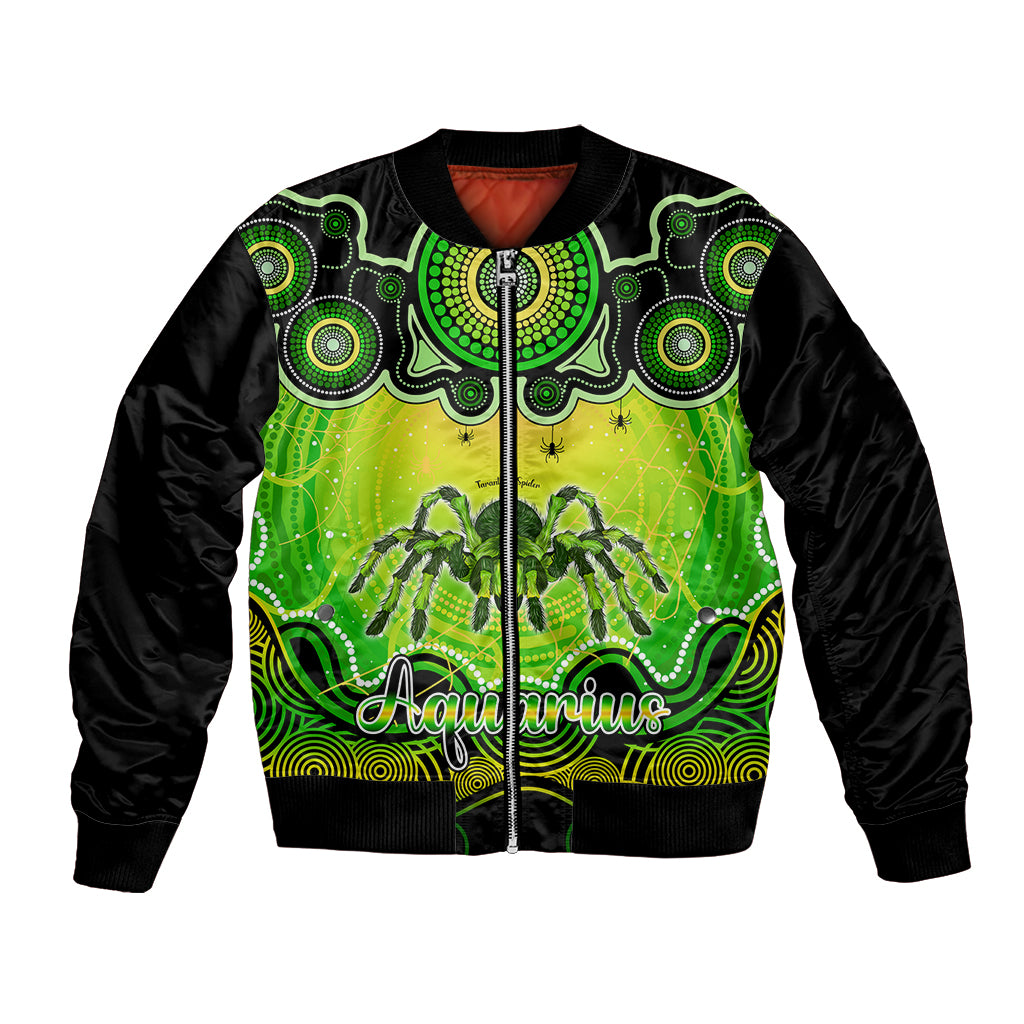 personalised-australia-scorpio-tarantulas-spider-zodiac-bomber-jacket-auz-astrology-aboriginal-green