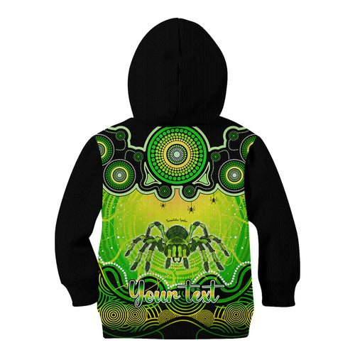 personalised-australia-scorpio-tarantulas-spider-zodiac-kid-hoodie-auz-astrology-aboriginal-green