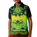 personalised-australia-scorpio-tarantulas-spider-zodiac-kid-polo-shirt-auz-astrology-aboriginal-green