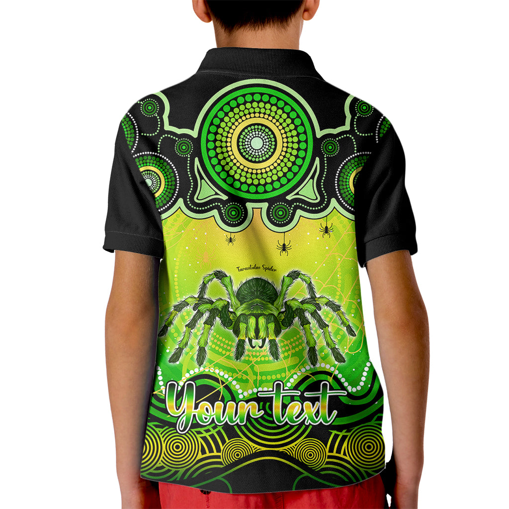 personalised-australia-scorpio-tarantulas-spider-zodiac-kid-polo-shirt-auz-astrology-aboriginal-green