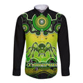 personalised-australia-scorpio-tarantulas-spider-zodiac-long-sleeve-button-shirt-auz-astrology-aboriginal-green