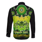 personalised-australia-scorpio-tarantulas-spider-zodiac-long-sleeve-button-shirt-auz-astrology-aboriginal-green