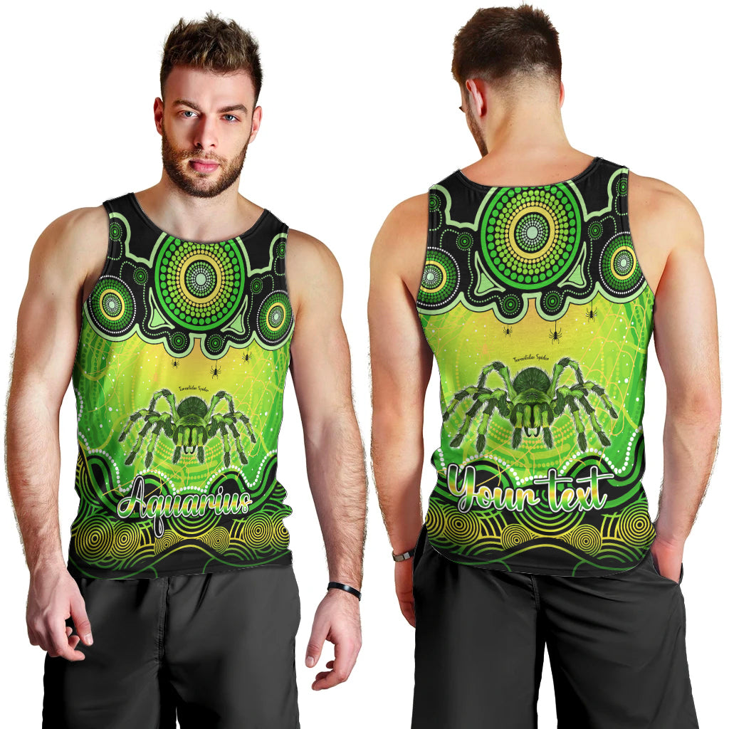 personalised-australia-scorpio-tarantulas-spider-zodiac-men-tank-top-auz-astrology-aboriginal-green
