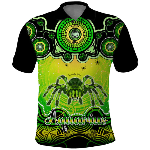personalised-australia-scorpio-tarantulas-spider-zodiac-polo-shirt-auz-astrology-aboriginal-green