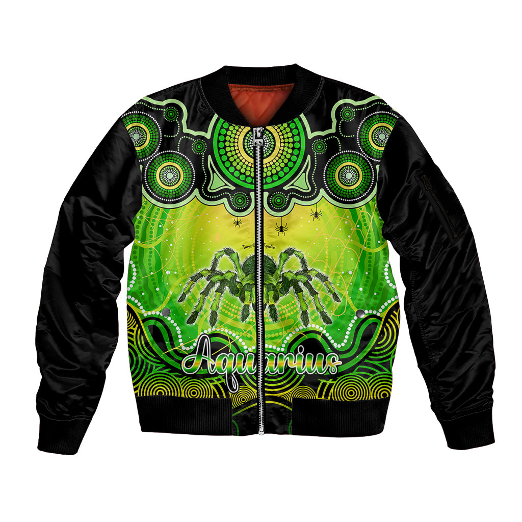 personalised-australia-scorpio-tarantulas-spider-zodiac-sleeve-zip-bomber-jacket-auz-astrology-aboriginal-green