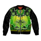 personalised-australia-scorpio-tarantulas-spider-zodiac-sleeve-zip-bomber-jacket-auz-astrology-aboriginal-green