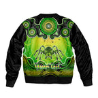 personalised-australia-scorpio-tarantulas-spider-zodiac-sleeve-zip-bomber-jacket-auz-astrology-aboriginal-green