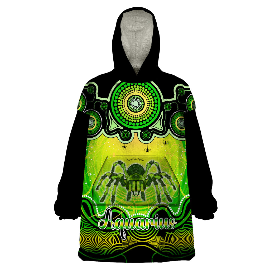 personalised-australia-scorpio-tarantulas-spider-zodiac-wearable-blanket-hoodie-auz-astrology-aboriginal-green