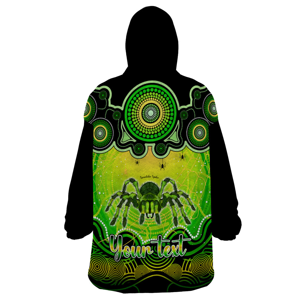 personalised-australia-scorpio-tarantulas-spider-zodiac-wearable-blanket-hoodie-auz-astrology-aboriginal-green